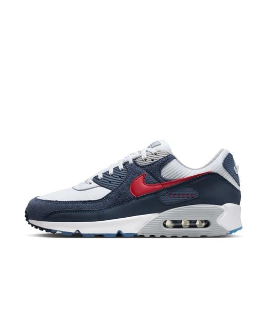 Nike Blue New England Patriots Air Max 90 Shoes for men