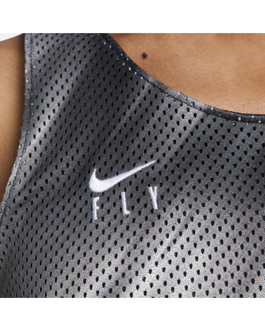 Nike Swoosh Fly Dri-fit Omkeerbare Basketbaltanktop in het Gray