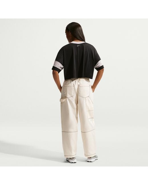 Nike Black Sportswear Oversized Cropped Jersey