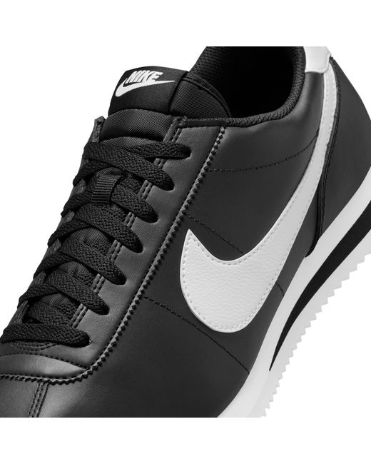 Nike Black Cortez Leather Shoes for men