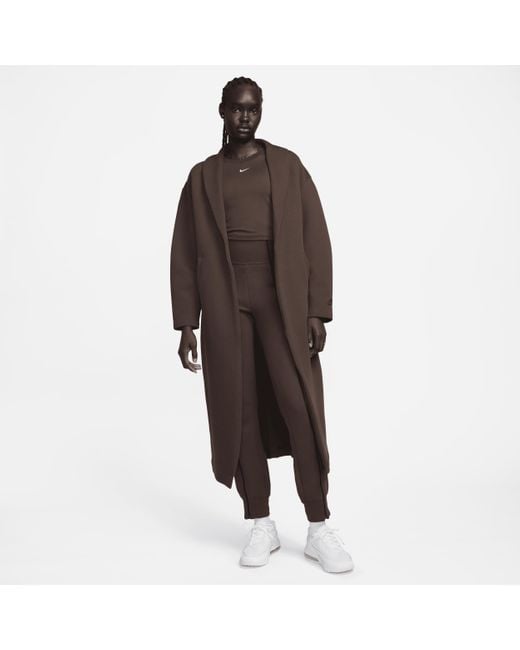 Nike Brown Sportswear Tech Fleece Oversized Duster Jacket