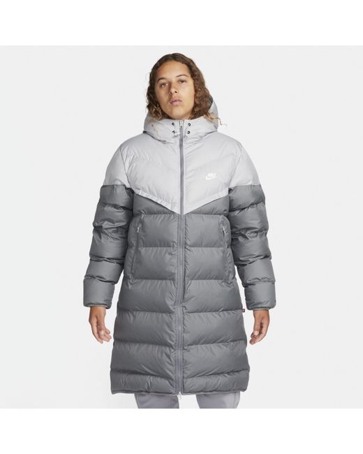 Nike Gray Windrunner Primaloft® Storm-fit Hooded Parka Jacket 50% Recycled Polyester for men