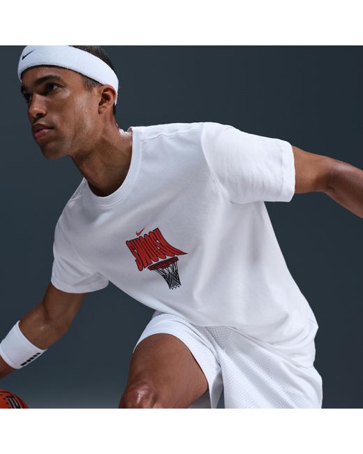Nike White Dri-Fit Basketball T-Shirt for men