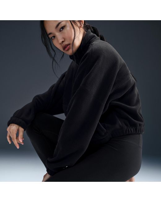 Nike Black One Therma-Fit Oversized 1/2-Zip Fleece Top
