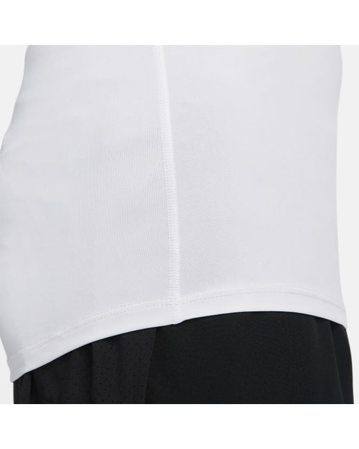 Nike White Pro Dri-fit Fitness Mock-neck Long-sleeve Top Polyester for men