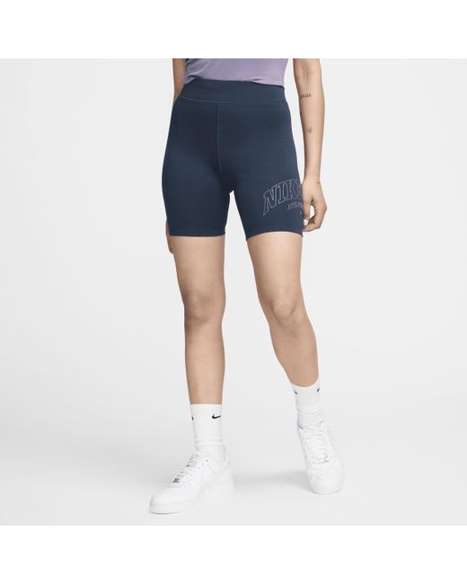 Nike Blue Sportswear Classic High-waisted 8" Biker Shorts