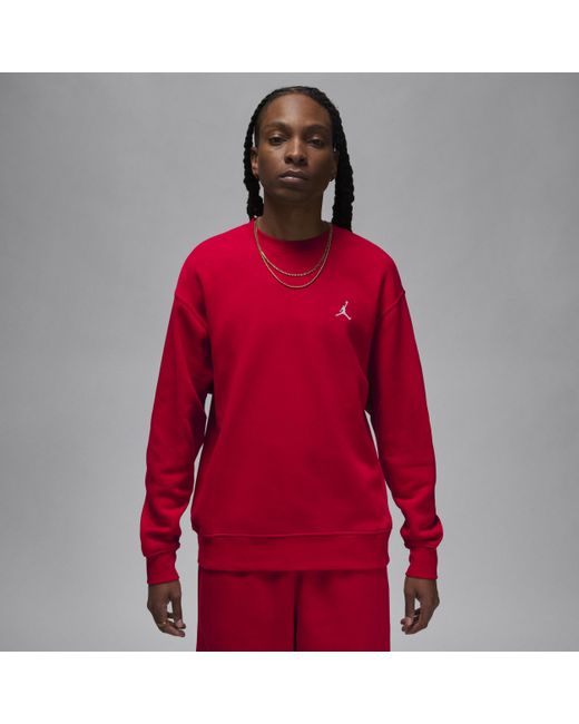 Nike Jordan Brooklyn Fleece Sweatshirt Met Ronde Hals in het Red voor heren