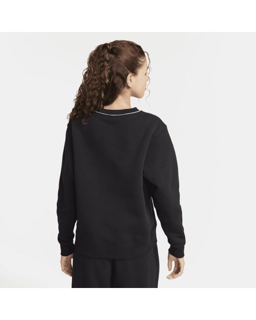 Nike Black Sportswear Fleece Crew-neck Sweatshirt Polyester