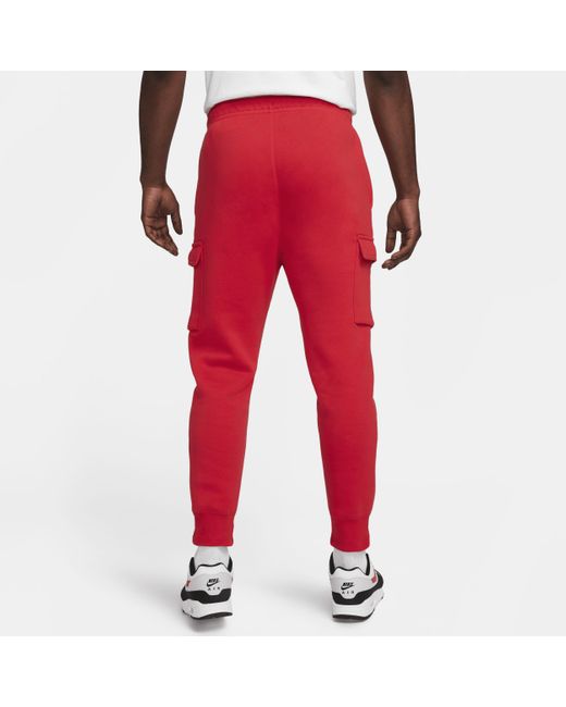 Nike Sportswear Club Fleece Cargo Pants in Red for Men | Lyst