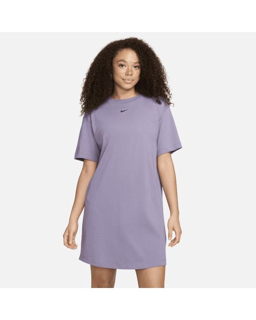 Nike Purple Sportswear Chill Knit Oversized T-shirt Dress
