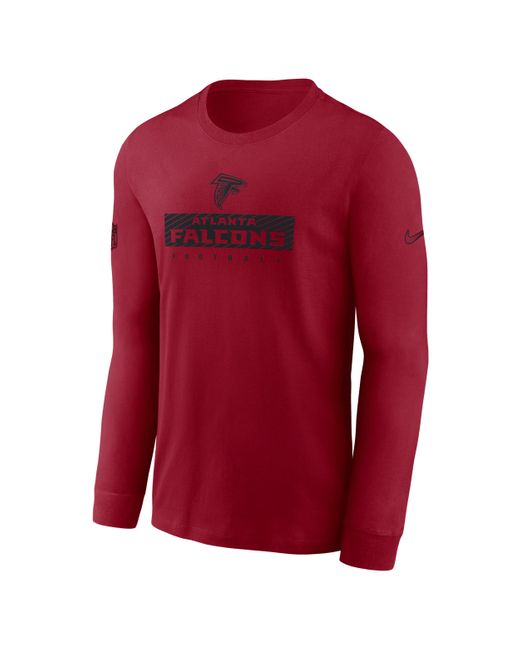 Nike Red Atlanta Falcons Sideline Team Issue Dri-fit Nfl Long-sleeve T-shirt for men