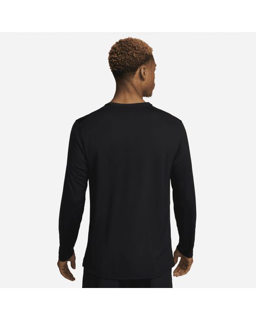 Nike Black Miler Dri-Fit Uv Long-Sleeve Running Top for men
