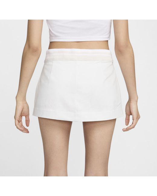 Nike White Sportswear Low-rise Canvas Mini Skirt