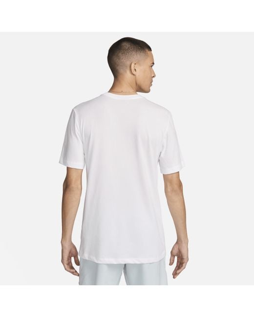 T-shirt da tennis court dri-fit rafa di Nike in White da Uomo