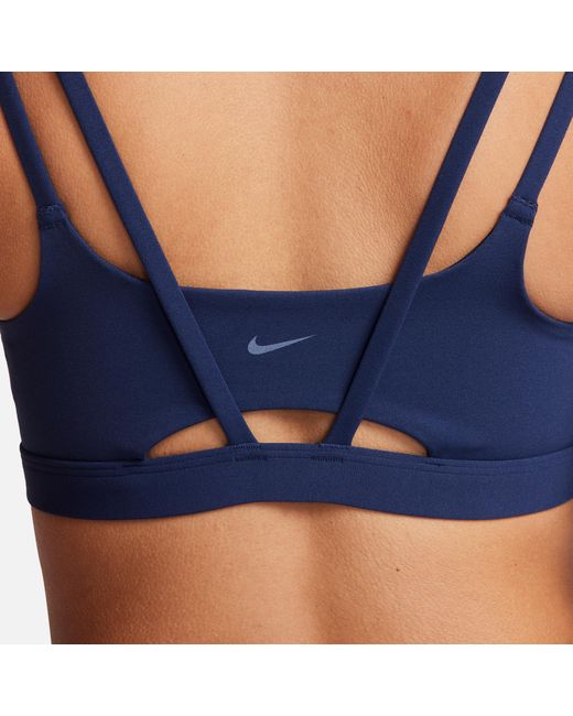 Nike Blue Zenvy Strappy Light-Support Padded Sports Bra