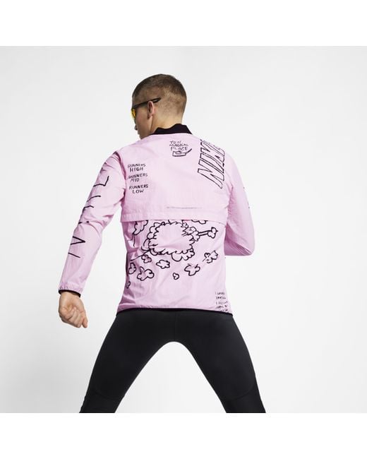 Nike Nathan Bell Printed Running Jacket in Pink for Men Lyst UK