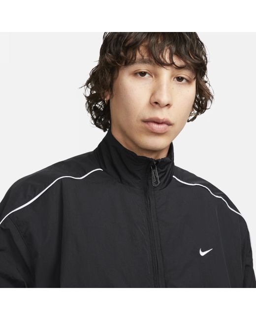 Nike Black Sportswear Solo Swoosh Woven Tracksuit Jacket Polyester for men