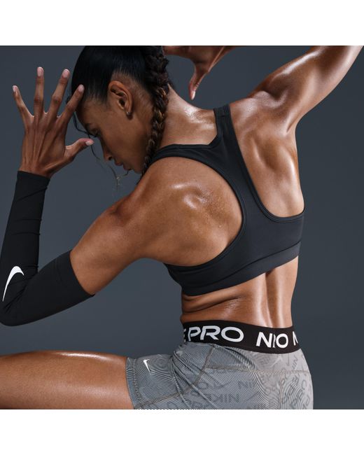 Nike Pro Bikershorts Met Halfhoge Taille En Print Voor (8 Cm) in het Blue