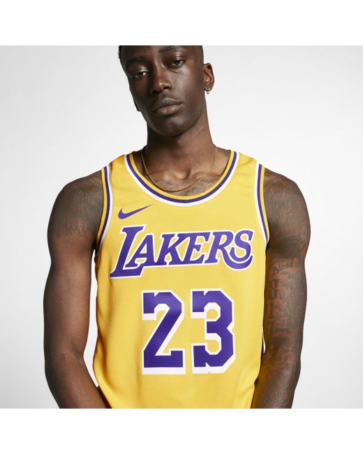 NUOVA ETICHETTATA Canotta Lebron James 23 Lakers Swingman Edition Viola Righe