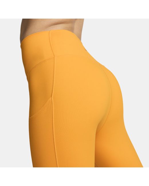 Nike Orange One High-waisted 7/8 Leggings With Pockets