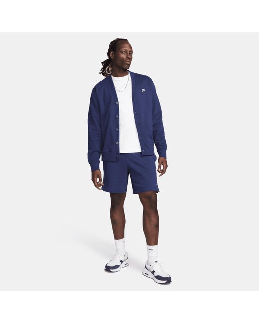 Nike Blue Club Knit Fairway Cardigan Cotton for men