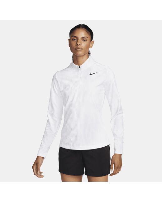 Nike White Tour Dri-fit Adv 1/4-zip Golf Top