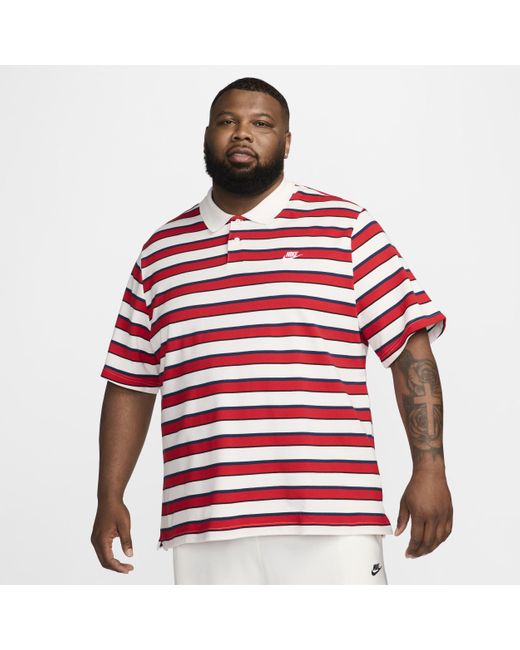 Nike Red Club Striped Polo for men