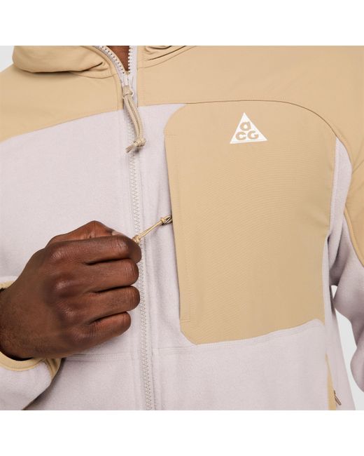 Capo Midlayer Con Cappuccio E Zip A Tutta Lunghezza Acg "Wolf Tree" Plus di Nike in White da Uomo