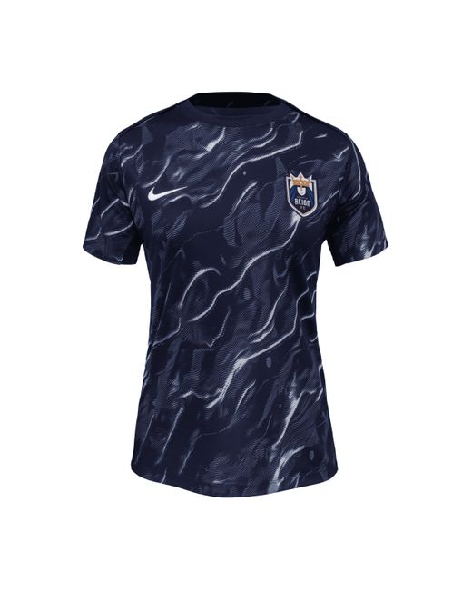 Nike Blue Seattle Reign 2025 Nwsl Short-Sleeve Pre-Match Top