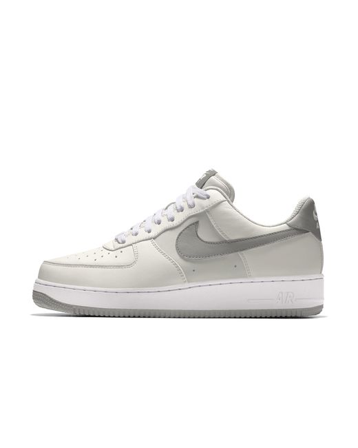Nike White Air Force 1 Low By You Custom Shoes Leather for men