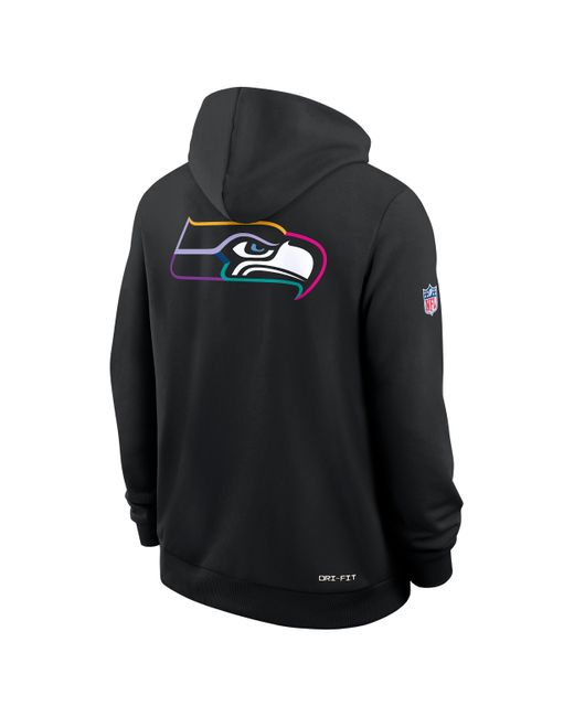 Nike Black Seattle Seahawks Crucial Catch Sideline Dri-Fit Nfl Pullover Hoodie for men