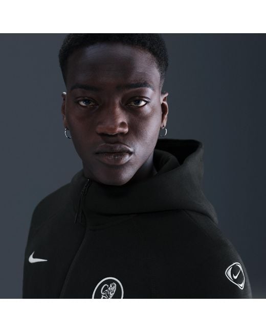 Nike Blue Chelsea Fc Tech Windrunner Total 90 Soccer Fleece Full-Zip Jacket for men