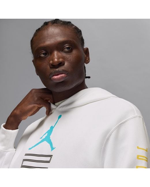 Nike White Aj11 Gamma Fleece Pullover Hoodie for men