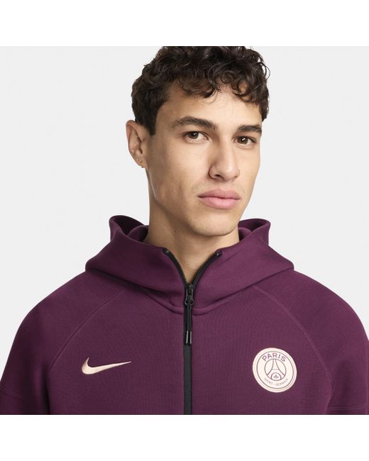 Nike Purple Paris Saint-germain Tech Fleece Windrunner Football Full-zip Hoodie for men