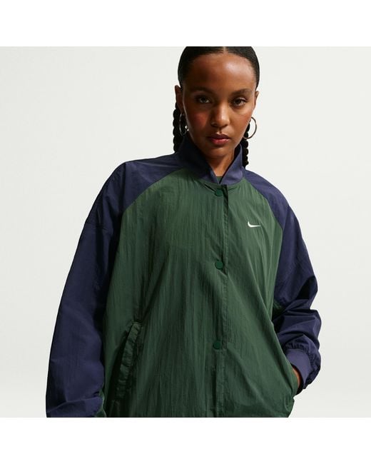 Nike Green Oversized Varsity Jacket