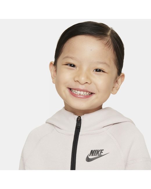 Nike White Sportswear Tech Fleece Full-zip Set Toddler 2-piece Hoodie Set Polyester