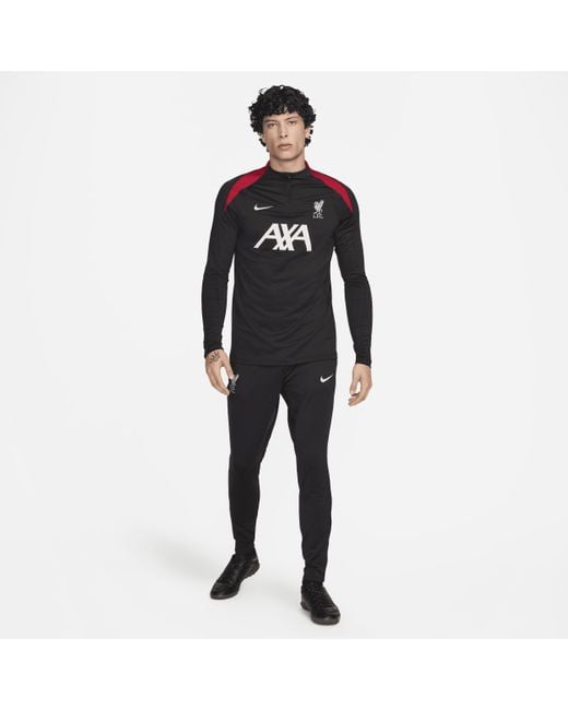 Nike Black Liverpool F.c. Strike Dri-fit Football Knit Pants Polyester for men