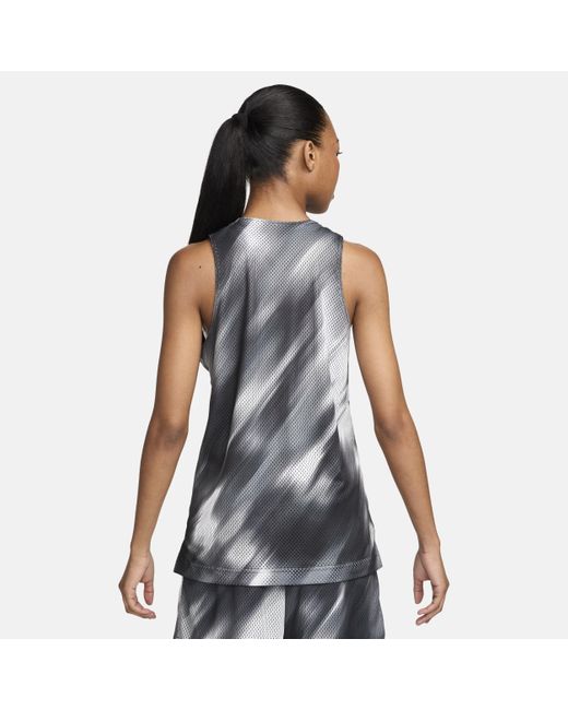 Nike Gray Swoosh Fly Dri-fit Reversible Basketball Tank Top Polyester