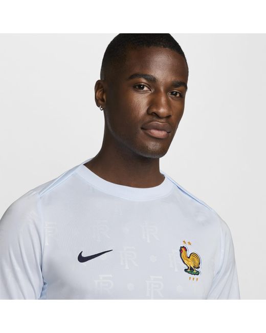 Nike White Fff Academy Pro Away Dri-fit Football Pre-match Top 50% Recycled Polyester for men