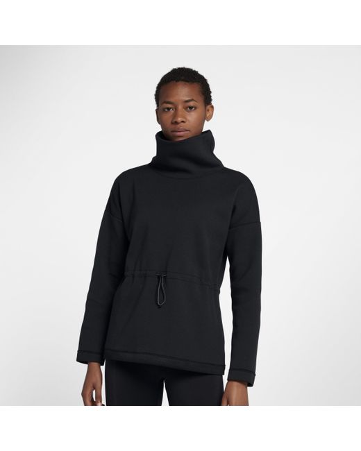 Nike Dri-fit Cowl-neck Long-sleeve Training Sweatshirt in Black | Lyst UK
