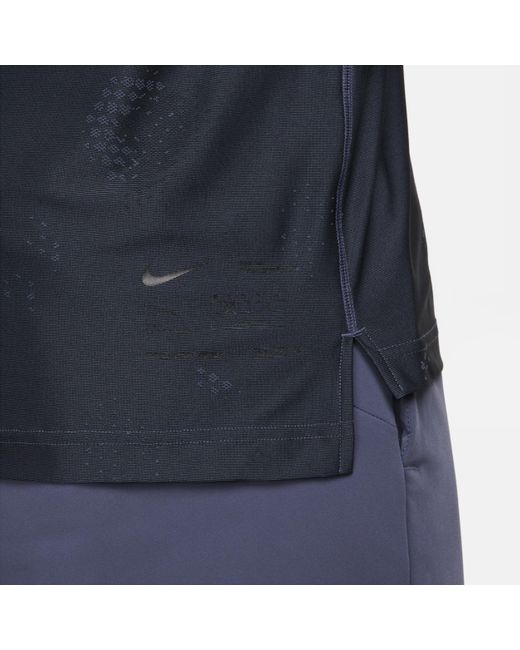 Nike Blue Aps Dri-fit Adv Short-sleeve Versatile Top Polyester for men