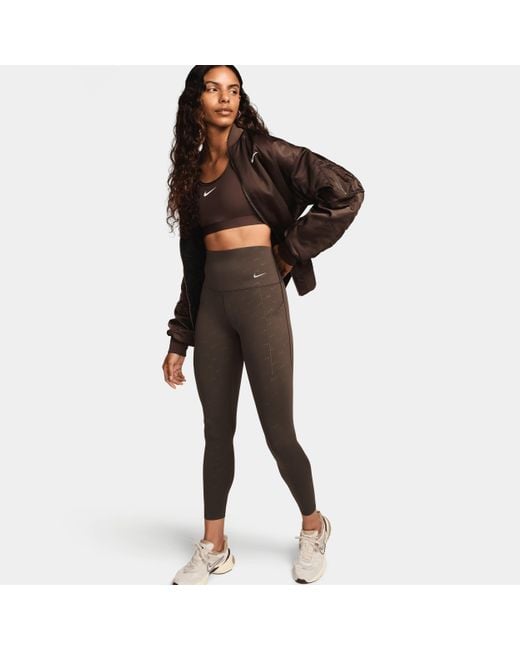 Nike Universa 7/8-legging Met Hoge Taille, Print, Zakken En Medium Ondersteuning in het Black