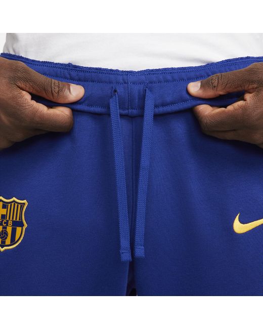 Pantaloni da calcio in french terry fc barcelona club di Nike in Blue da Uomo