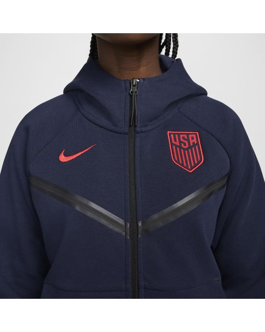 Nike Blue Usmnt Tech Fleece Windrunner Soccer Full-zip Hoodie