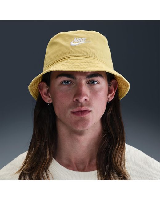 Nike Yellow Apex Futura Washed Bucket Hat