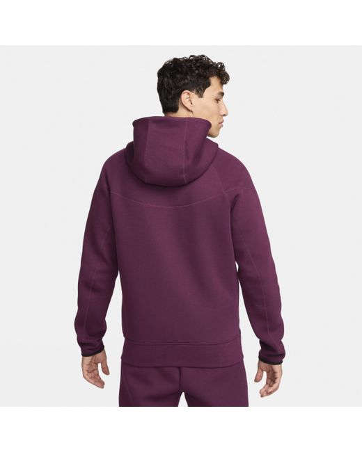 Felpa da calcio con cappuccio e zip a tutta lunghezza paris saint-germain tech fleece windrunner di Nike in Purple da Uomo