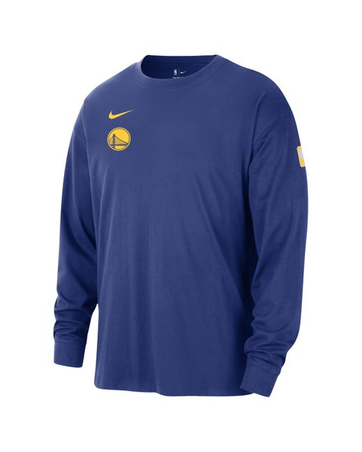 Nike Blue Golden State Warriors Courtside Nba Long-sleeve Max90 T-shirt for men
