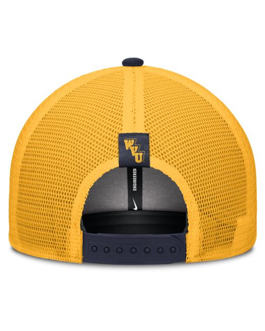 Nike Blue West Virginia Legacy Arch Rise Dri-Fit College Trucker Adjustable Hat for men