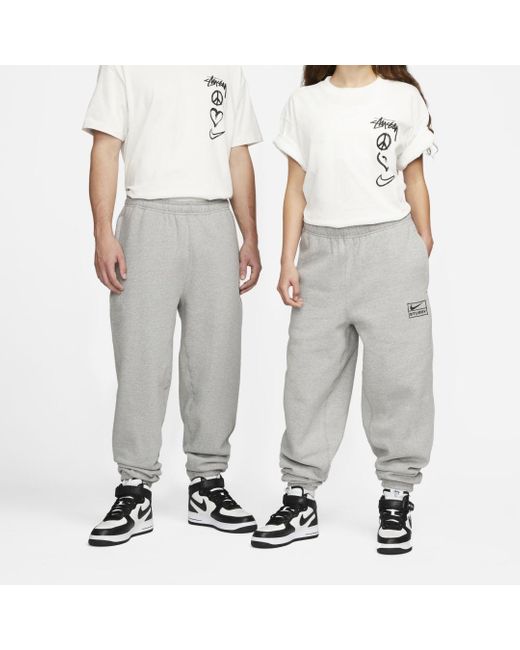 Nike X Stüssy Fleece Pants in Dark Grey Heather (Gray) for Men | Lyst