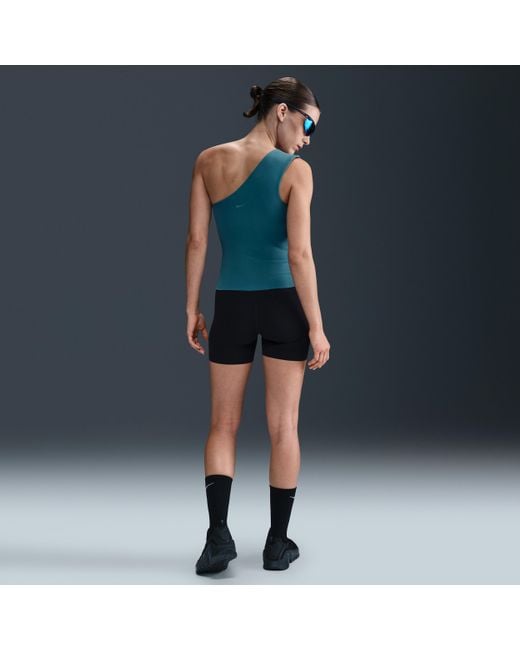 Nike Blue Zenvy Dri-Fit Asymmetrical Tank Top